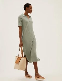 Best Sale โจ M&S Collection ๐ Dresses Jersey Ribbed Midi Column ๐ Dress ๐