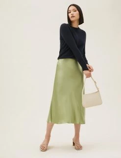 Outlet 🧨 M&S Collection 👗 Skirts Satin Midaxi Slip 👗 Skirt 🎉 -New In Womens Sales 2022 SD 01 T69 1310 XW X EC 1