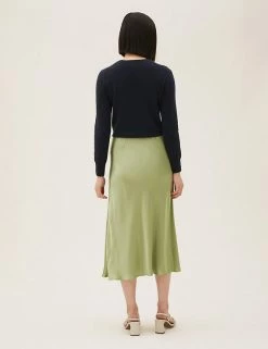 Outlet 🧨 M&S Collection 👗 Skirts Satin Midaxi Slip 👗 Skirt 🎉 -New In Womens Sales 2022 SD 01 T69 1310 XW X EC 3