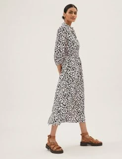 Top 10 🔔 M&S Collection 👗 Dresses Animal Print Waisted Midi 👕 Shirt 👗 Dress 👍 -New In Womens Sales 2022 SD 01 T69 1315 A4 X EC 1