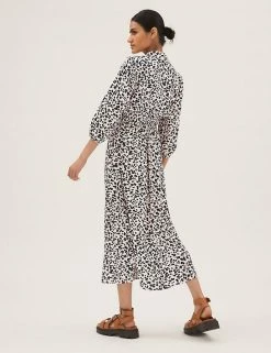 Top 10 🔔 M&S Collection 👗 Dresses Animal Print Waisted Midi 👕 Shirt 👗 Dress 👍 -New In Womens Sales 2022 SD 01 T69 1315 A4 X EC 3