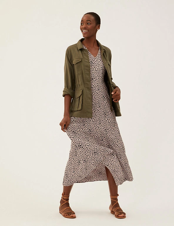 Outlet π M&S Collection Clothing Animal Print V-Neck Midaxi Tea π Dress β 1 Outlet π M&S Collection Clothing Animal Print V-Neck Midaxi Tea π Dress β