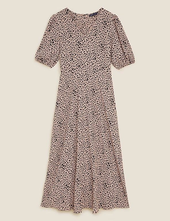 Outlet π M&S Collection Clothing Animal Print V-Neck Midaxi Tea π Dress β 2 Outlet π M&S Collection Clothing Animal Print V-Neck Midaxi Tea π Dress β - Image 2