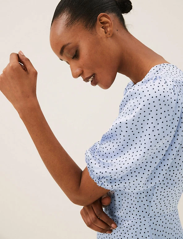 Cheap ⌛ M&S Collection 👗 Dresses Satin Polka Dot Midaxi Tea 👗 Dress 🎉 4 Cheap ⌛ M&S Collection 👗 Dresses Satin Polka Dot Midaxi Tea 👗 Dress 🎉 - Image 4