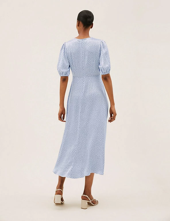 Cheap ⌛ M&S Collection 👗 Dresses Satin Polka Dot Midaxi Tea 👗 Dress 🎉 5 Cheap ⌛ M&S Collection 👗 Dresses Satin Polka Dot Midaxi Tea 👗 Dress 🎉 - Image 5