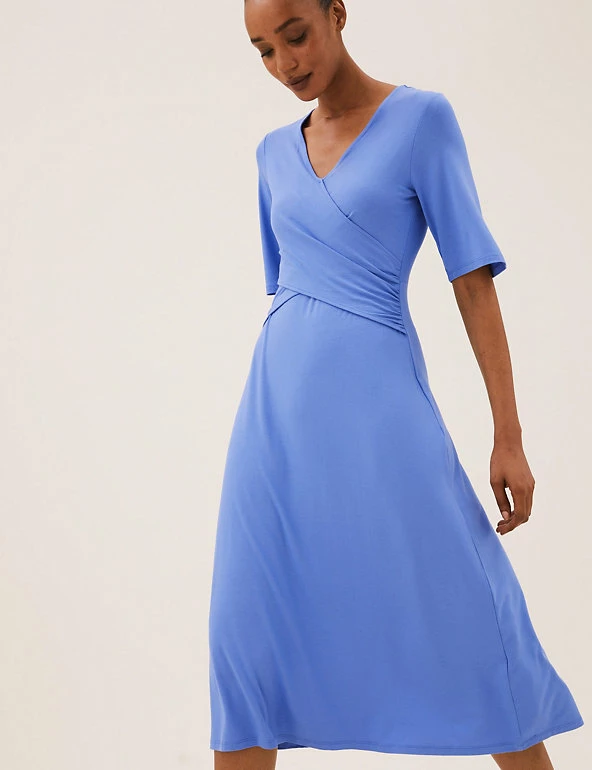 Best deal π M&S Collection π Dresses V-Neck Draped Midi Skater π Dress π 1 Best deal π M&S Collection π Dresses V-Neck Draped Midi Skater π Dress π