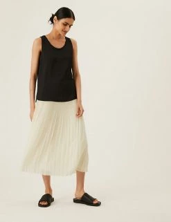 Outlet 🔔 M&S Collection 👗 Skirts Pleated Midaxi 👗 Skirt ✔️ -New In Womens Sales 2022 SD 01 T69 3248 KY X EC 2