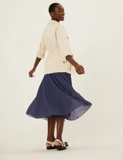Deals 🧨 M&S Collection 👗 Skirts Pleated Midaxi 👗 Skirt 🔥 -New In Womens Sales 2022 SD 01 T69 3258 NL X EC 1
