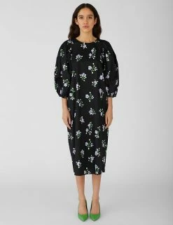 Brand new 🔔 OBJECT 👗 Dresses Pure Cotton Floral Midaxi Waisted 👗 Dress ⌛ -New In Womens Sales 2022 SD 01 T82 4717 Y0 X EC 1