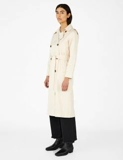 Promo 🛒 OBJECT 🧥 Coats & Jackets Cotton Blend Belted Longline Trench 🧥 Coat 🛒 -New In Womens Sales 2022 SD 01 T82 4738N L0 X EC 1