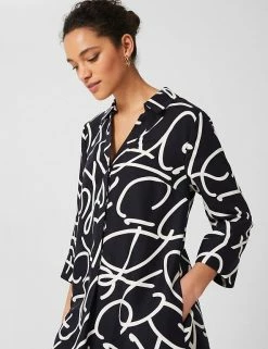 Deals ⭐ HOBBS 👗 Dresses Printed Knee Length 👚 Shirt 👗 Dress ✨ -New In Womens Sales 2022 SD 01 T83 1011 F4 X EC 1