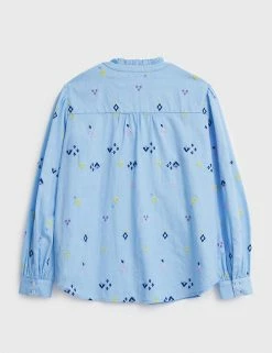 Buy ⌛ White Stuff Women Pure Cotton Embroidered Long Sleeve Blouse 😍 -New In Womens Sales 2022 SD 01 T83 2059 E4 X EC 3