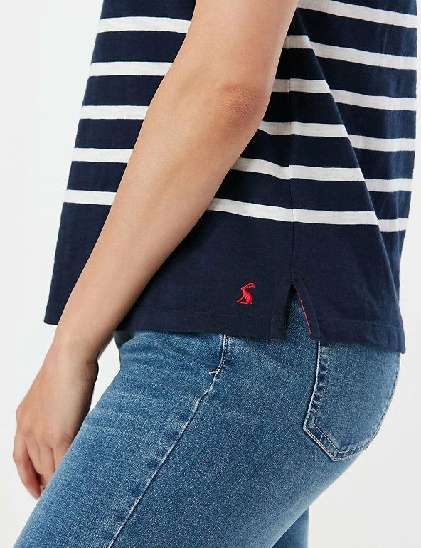 Best Pirce ๐ Joules Women Pure Cotton Striped Round Neck T-Shirt ๐ 6 Best Pirce ๐ Joules Women Pure Cotton Striped Round Neck T-Shirt ๐ - Image 6