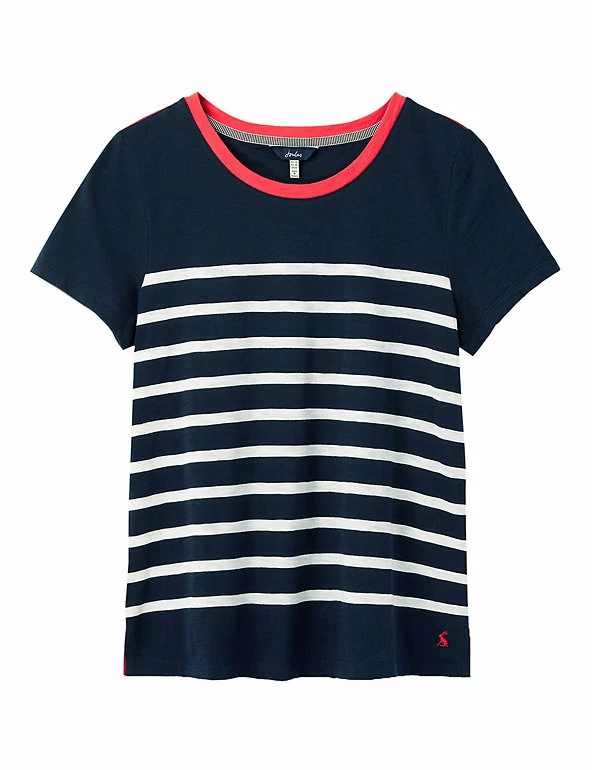 Best Pirce ๐ Joules Women Pure Cotton Striped Round Neck T-Shirt ๐ 2 Best Pirce ๐ Joules Women Pure Cotton Striped Round Neck T-Shirt ๐ - Image 2