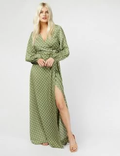 Discount ✔️ Little Mistress X Vogue Williams 👗 Dresses Polka Dot V-Neck Maxi Wrap 👗 Dress ⭐ -New In Womens Sales 2022 SD 01 T83 2914 J4 X EC 1