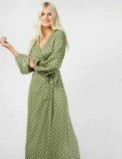 Discount ✔️ Little Mistress X Vogue Williams 👗 Dresses Polka Dot V-Neck Maxi Wrap 👗 Dress ⭐ -New In Womens Sales 2022 SD 01 T83 2914 J4 X EC 2