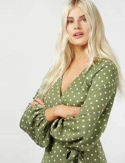 Discount ✔️ Little Mistress X Vogue Williams 👗 Dresses Polka Dot V-Neck Maxi Wrap 👗 Dress ⭐ -New In Womens Sales 2022 SD 01 T83 2914 J4 X EC 4