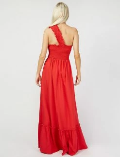 Best Sale 🔥 Little Mistress X Vogue Williams 👗 Dresses One Shoulder Shirred Maxi Smock 👗 Dress 🤩 -New In Womens Sales 2022 SD 01 T83 2937 B0 X EC 3