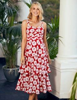Best reviews of 🌟 Little Mistress X Vogue Williams 👗 Dresses Floral Sleeveless Tiered Midaxi 👗 Dress 🤩