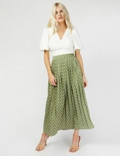 Best Pirce 🎁 Little Mistress X Vogue Williams 👗 Skirts Polka Dot Pleated Midaxi 👗 Skirt 🌟 -New In Womens Sales 2022 SD 01 T83 2998 J4 X EC 1