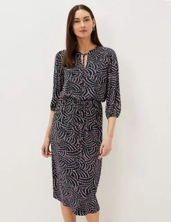 Best deal 👍 Phase Eight 👗 Dresses Geometric Tie Neck Waisted 👗 Dress 👍