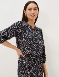 Best deal 👍 Phase Eight 👗 Dresses Geometric Tie Neck Waisted 👗 Dress 👍 -New In Womens Sales 2022 SD 01 T83 3089 ZZ X EC 4