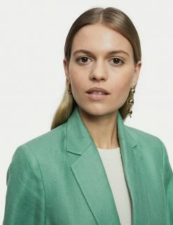 Brand new 💯 Jigsaw 🧥 Coats & Jackets Pure Linen Herringbone Jacket 🛒 -New In Womens Sales 2022 SD 01 T83 3889 J0 X EC 3