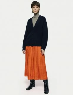 Hot Sale ⭐ Jigsaw 👗 Skirts Satin Ruffle Midaxi Slip 👗 Skirt 👍