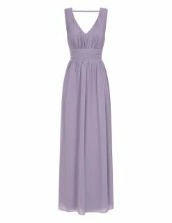 Best Pirce 😀 Little Mistress 👗 Dresses V-Neck Pleated Maxi Waisted 👗 Dress ⌛ -New In Womens Sales 2022 SD 01 T83 3993 G0 X EC 90