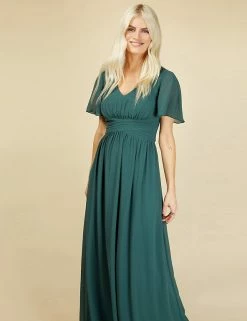 Promo 😀 Little Mistress 👗 Dresses V-Neck Angel Sleeve Maxi Waisted 👗 Dress ✨ -New In Womens Sales 2022 SD 01 T83 3996 RN X EC 1