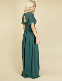 Promo 😀 Little Mistress 👗 Dresses V-Neck Angel Sleeve Maxi Waisted 👗 Dress ✨ -New In Womens Sales 2022 SD 01 T83 3996 RN X EC 3