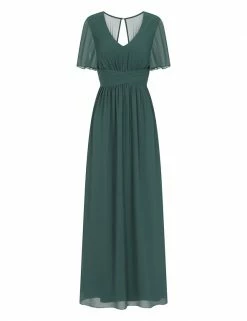 Promo 😀 Little Mistress 👗 Dresses V-Neck Angel Sleeve Maxi Waisted 👗 Dress ✨ -New In Womens Sales 2022 SD 01 T83 3996 RN X EC 90