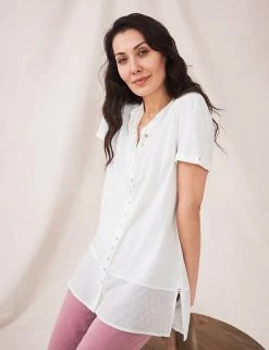 Best Sale 🔥 White Stuff 👕 Shirts & Blouses Pure Cotton Jersey Longline 👕 Shirt 👏