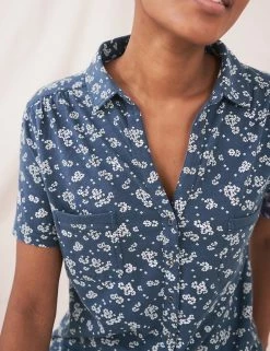 Cheap 🥰 White Stuff 👕 Shirts & Blouses Pure Cotton Jersey Floral Collared 👕 Shirt 😉 -New In Womens Sales 2022 SD 01 T83 4479 E4 X EC 2