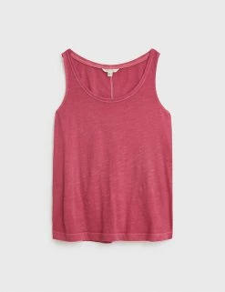 Discount ✔️ White Stuff Vests Pure Cotton Scoop Neck Sleeveless Vest Top 🎁 -New In Womens Sales 2022 SD 01 T83 4486 A0 X EC 90