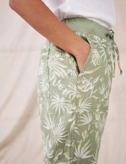 Deals 😍 White Stuff Pure Linen Printed Slim Fit Trousers 😀 -New In Womens Sales 2022 SD 01 T83 5195 J4 X EC 1