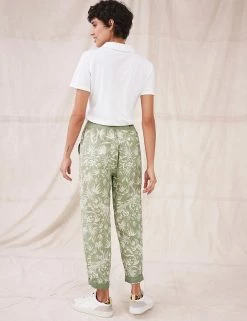 Deals 😍 White Stuff Pure Linen Printed Slim Fit Trousers 😀 -New In Womens Sales 2022 SD 01 T83 5195 J4 X EC 2