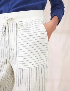 Deals 😍 White Stuff Pure Linen Printed Slim Fit Trousers 😀 -New In Womens Sales 2022 SD 01 T83 5195 Y8 X EC 1