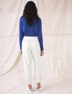 Deals 😍 White Stuff Pure Linen Printed Slim Fit Trousers 😀 -New In Womens Sales 2022 SD 01 T83 5195 Y8 X EC 2