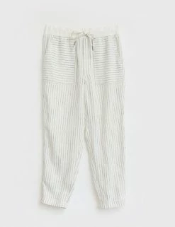 Deals 😍 White Stuff Pure Linen Printed Slim Fit Trousers 😀 -New In Womens Sales 2022 SD 01 T83 5195 Y8 X EC 90