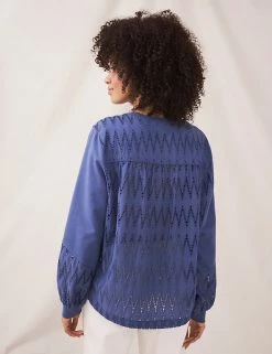 Budget 🥰 White Stuff Sweatshirts Pure Cotton Cutwork Detail Sweatshirt 🎉 -New In Womens Sales 2022 SD 01 T83 5516 E0 X EC 1