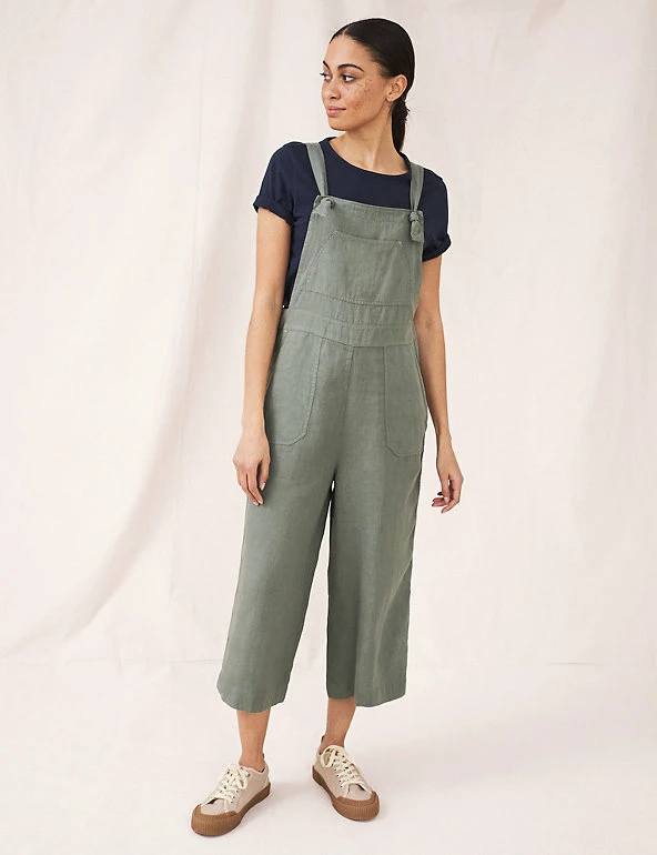 Best Sale ๐ White Stuff ๐ Dresses Pure Linen Cropped Dungarees ๐งจ 5 Best Sale ๐ White Stuff ๐ Dresses Pure Linen Cropped Dungarees ๐งจ - Image 5