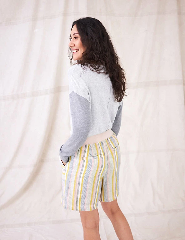 Cheapest 🔔 White Stuff Pure Linen Striped Shorts ✔️ 3 Cheapest 🔔 White Stuff Pure Linen Striped Shorts ✔️ - Image 3