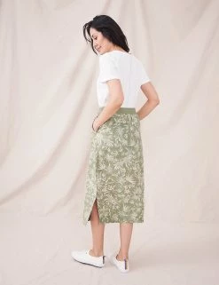 Cheap ✔️ White Stuff 👗 Skirts Pure Linen Printed Midi Tiered 👗 Skirt ❤️ -New In Womens Sales 2022 SD 01 T83 5867 J4 X EC 1