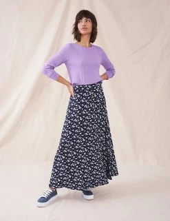 Discount ⌛ White Stuff 👗 Skirts Jersey Floral Midaxi Tiered 👗 Skirt 👍