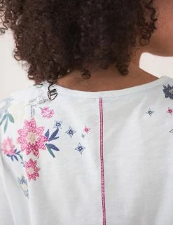 Best Sale ✔️ White Stuff Women Organic Cotton Floral Crew Neck T-Shirt 🥰 -New In Womens Sales 2022 SD 01 T83 6722 Z4 X EC 2
