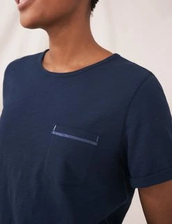 New 🎉 White Stuff Women Pure Cotton Crew Neck T-Shirt ⭐ -New In Womens Sales 2022 SD 01 T83 6725 F0 X EC 2