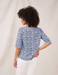 Best Sale 😉 White Stuff Women Pure Cotton Floral Crew Neck Top ❤️ -New In Womens Sales 2022 SD 01 T83 6731 E4 X EC 1