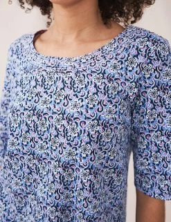 Best Sale 😉 White Stuff Women Pure Cotton Floral Crew Neck Top ❤️ -New In Womens Sales 2022 SD 01 T83 6731 E4 X EC 2