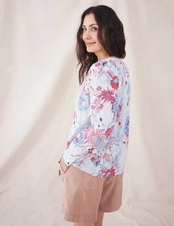 Brand new 🔥 White Stuff 👚 Shirts & Blouses Pure Cotton Floral Long Sleeve 👚 Shirt 💯 -New In Womens Sales 2022 SD 01 T83 6741 Y8 X EC 1